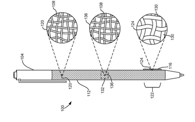 微軟Surface Pen觸筆新專利：表面無(wú)縫管織物覆蓋物