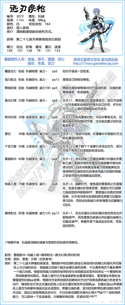 《洛克王國》迅刃疾槍技術(shù)表圖鑒，迅刃疾槍怎么樣/鋒利嗎？